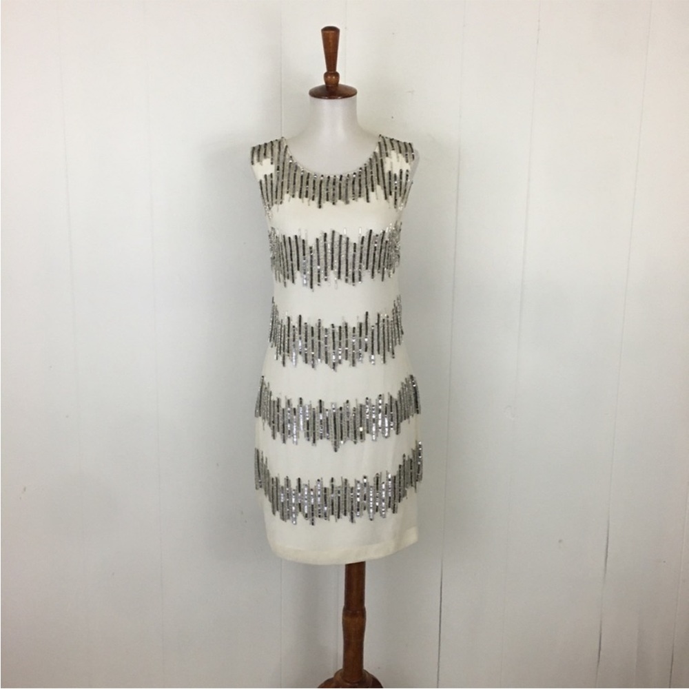 Adrianna Papell Sequin Sleeveless Shift Mini Dress